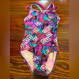 Destira leotard, adult extra small, multicolored (purple, light blue, and pink)